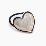 Λαστιχάκι Αμπιγιέ Καρδιά με ασημί περίγραμμα